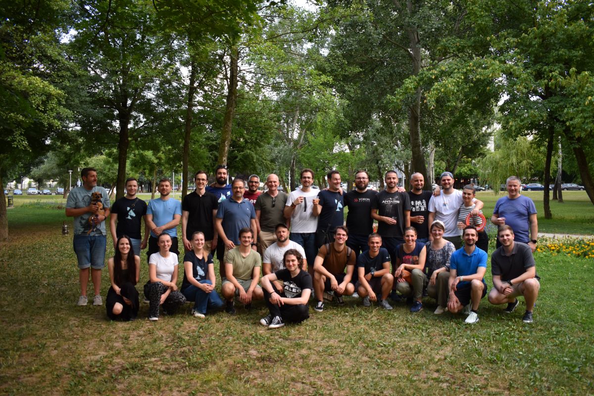 The Amphinicy Technologies team outside their Zagreb office