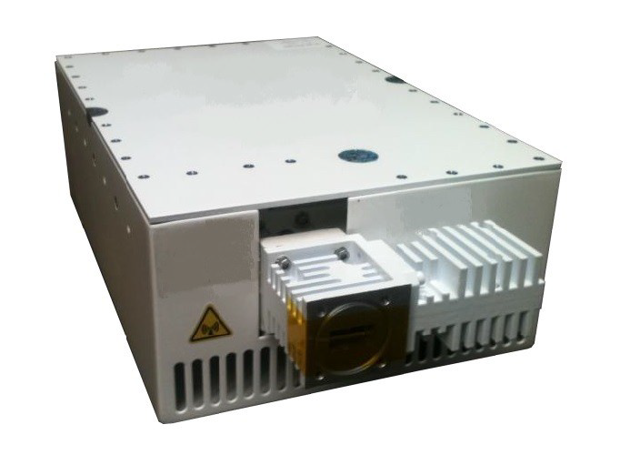Ku-band GaN solid-state power amplifier for satellite uplink applications.