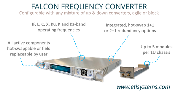 ETL Systems new falcon frequency up, down, agile, block converters